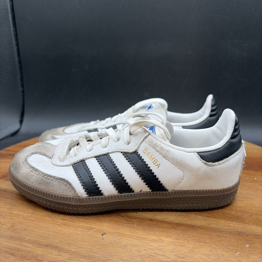 Adidas Samba OG Youth Size 11K Shoes White Black Gum Sneaker IE3677